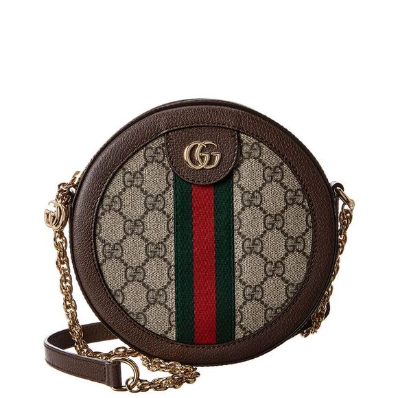 Gucci Handbags - Gucci Ophidia Mini Round Gg Supreme Canvas & Leather Crossbody